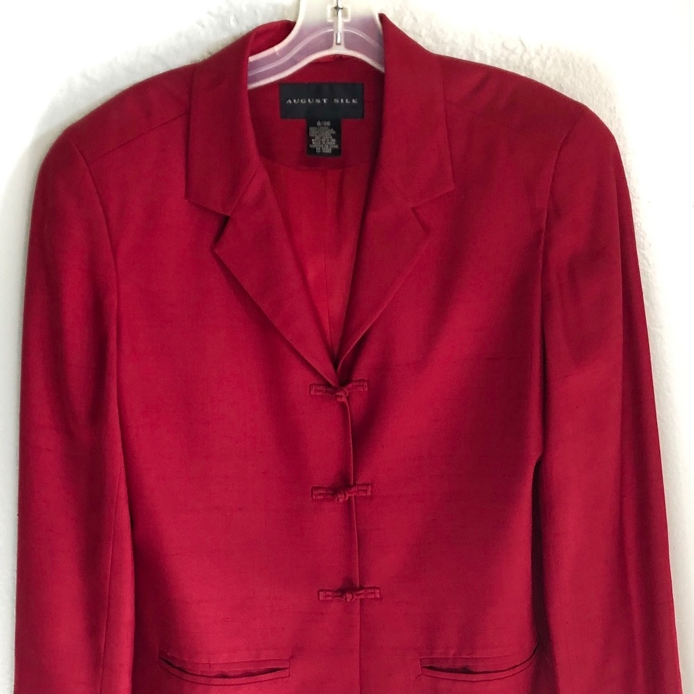 Ladies August Silk Red Jacket/Blazer Size 8/38